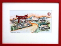 Viktor Preiss - Vzpomínka na Japonsko - originál kresba